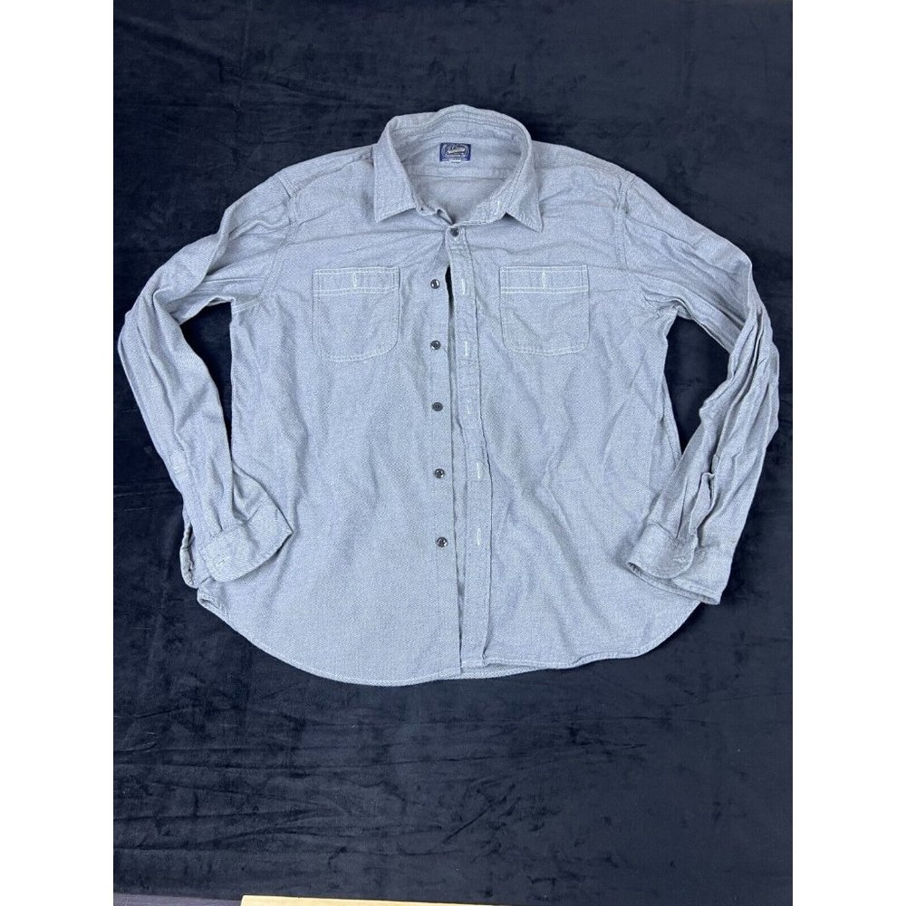 J Crew New York Mens Long Sleeve Button Down Gray 2 Pocket Size XL Extra Large